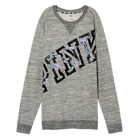 PINK Victoria's Secret Tops - Pink Victoria’s Secret Campus Crew Sweatshirt